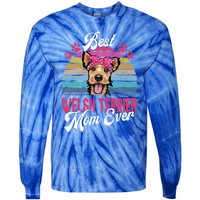 Vintage Best Welsh Terrier Mom Ever Great Gift Tie-Dye Long Sleeve Shirt