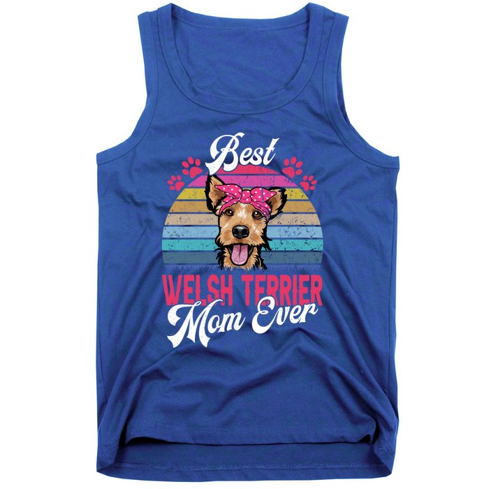 Vintage Best Welsh Terrier Mom Ever Great Gift Tank Top