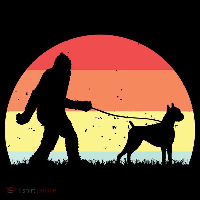 Vintage Bigfoot Walking Boxer Dog Sasquatch Funny Gifts Flatbill Hat
