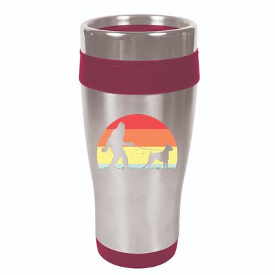 Vintage Bigfoot Walking Boxer Dog Sasquatch Funny Gifts 16oz Travel Tumbler