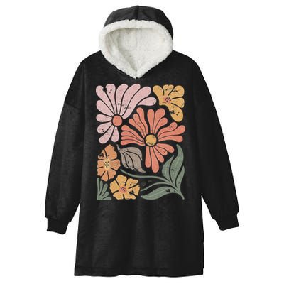 Vintage Boho Wildflower  Hooded Wearable Blanket
