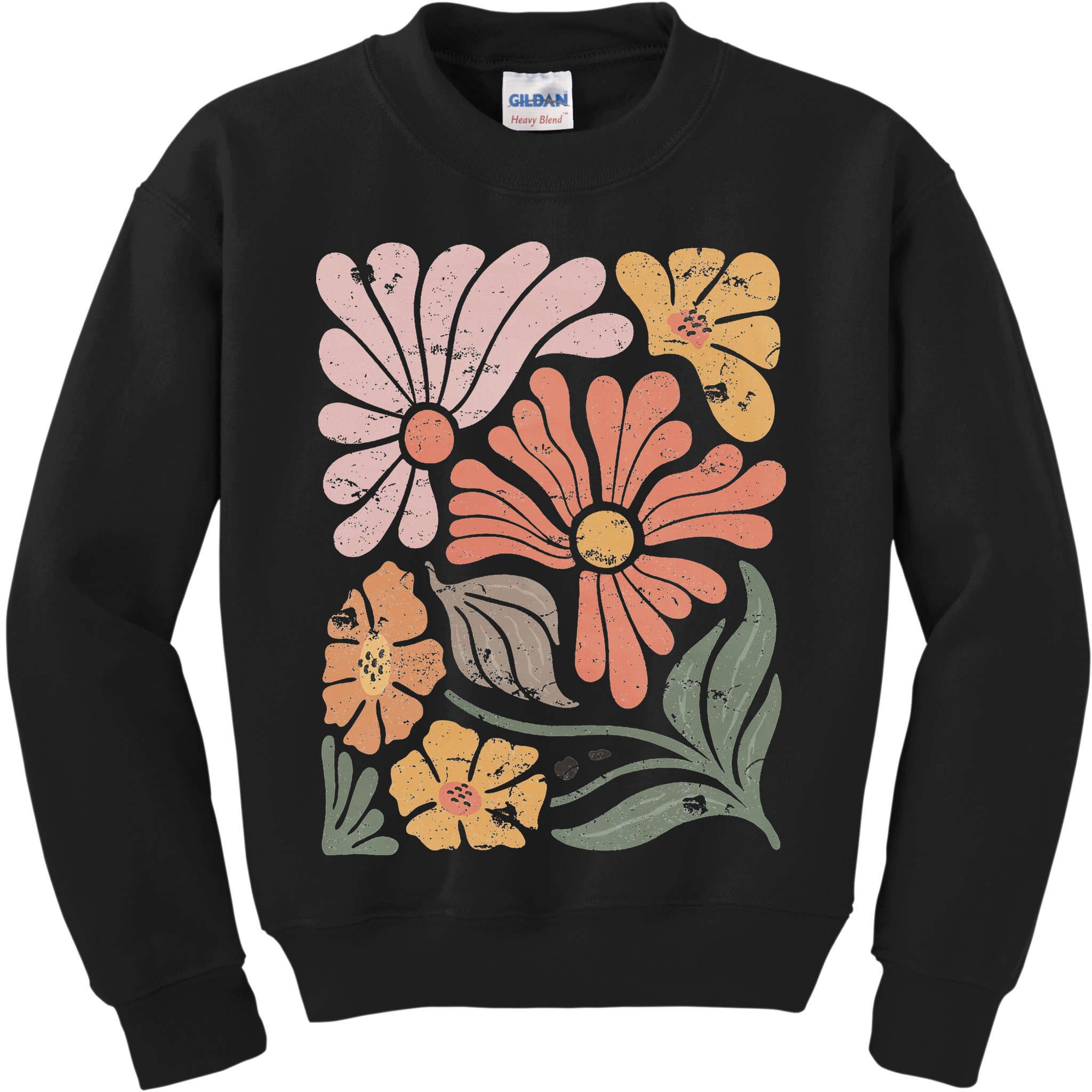 Vintage Boho Wildflower  Kids Sweatshirt