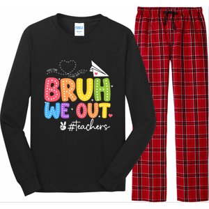 Vacation Bruh We Out Summer Teachers End Of School Year Teacher Gift Long Sleeve Pajama Set