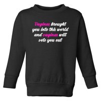 Vaginas Brought You Into This World And Vaginas Will Vote You Out Toddler Sweatshirt