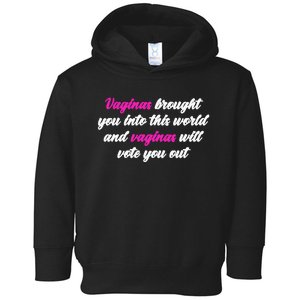 Vaginas Brought You Into This World And Vaginas Will Vote You Out Toddler Hoodie