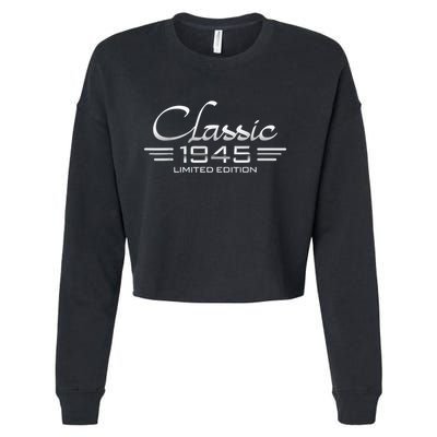 Vintage Classic 1945 80th Birthday 80 Years Old Bday Cropped Pullover Crew