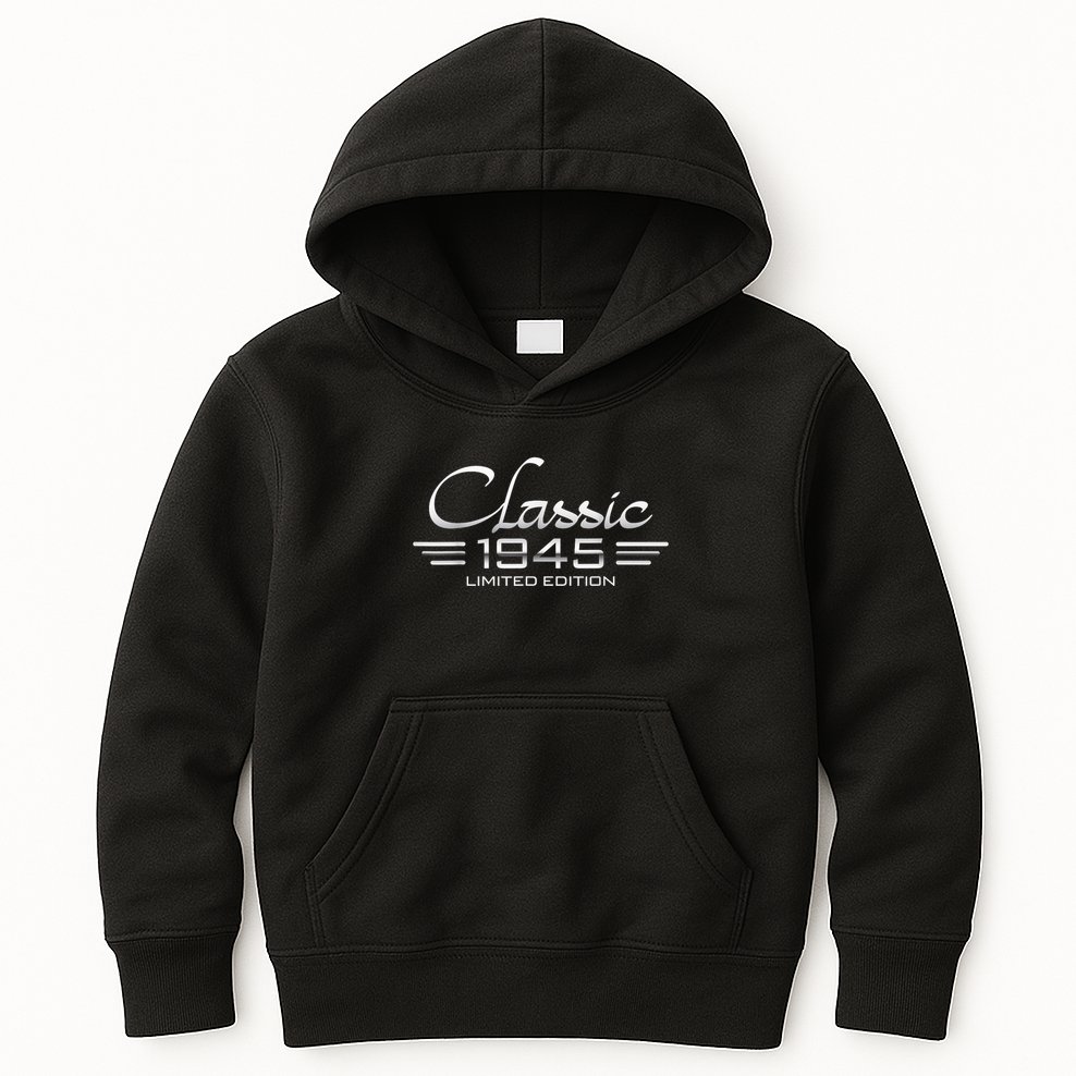 Vintage Classic 1945 80th Birthday 80 Years Old Bday Kids Hoodie