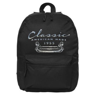 Vintage Car 1955 Classic Birthday Antique Auto 16 in Basic Backpack