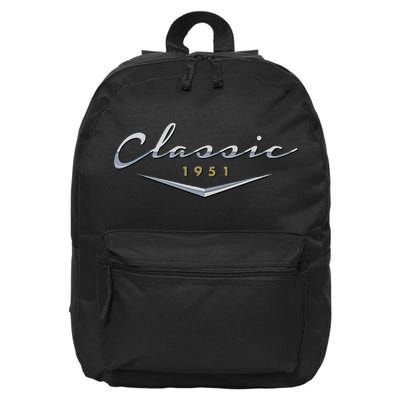 Vintage Classic 1951 Birthday Gifts For Dad, Husband 16 in Basic Backpack