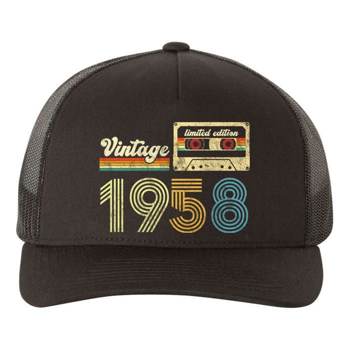 vintage cassette 1958 Retro Birthday 65th Dad Birthday Gift Grandpa Birthday Yupoong Adult 5-Panel Trucker Hat