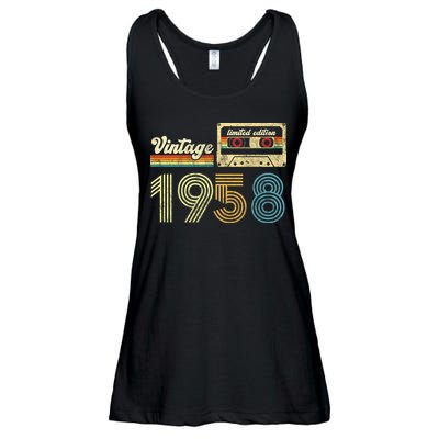 vintage cassette 1958 Retro Birthday 65th Dad Birthday Gift Grandpa Birthday Ladies Essential Flowy Tank