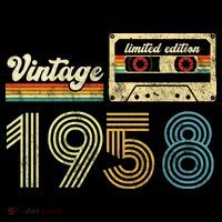 vintage cassette 1958 Retro Birthday 65th Dad Birthday Gift Grandpa Birthday Tank Top