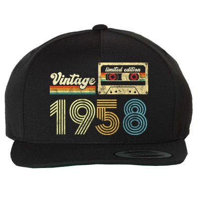 vintage cassette 1958 Retro Birthday 65th Dad Birthday Gift Grandpa Birthday Wool Snapback Cap