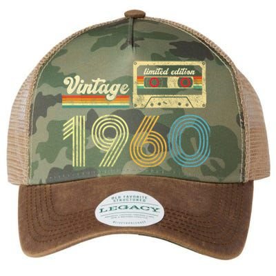 vintage cassette 1960 Retro Birthday 63rd Dad Birthday Gift Grandpa Birthday Legacy Tie Dye Trucker Hat