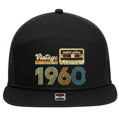 vintage cassette 1960 Retro Birthday 63rd Dad Birthday Gift Grandpa Birthday 7 Panel Mesh Trucker Snapback Hat