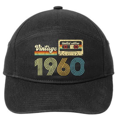 vintage cassette 1960 Retro Birthday 63rd Dad Birthday Gift Grandpa Birthday 7-Panel Snapback Hat