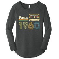 vintage cassette 1960 Retro Birthday 63rd Dad Birthday Gift Grandpa Birthday Women's Perfect Tri Tunic Long Sleeve Shirt