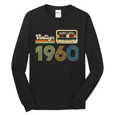 vintage cassette 1960 Retro Birthday 63rd Dad Birthday Gift Grandpa Birthday Tall Long Sleeve T-Shirt