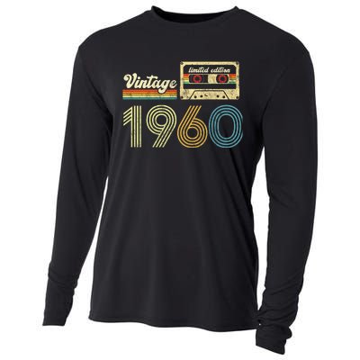 vintage cassette 1960 Retro Birthday 63rd Dad Birthday Gift Grandpa Birthday Cooling Performance Long Sleeve Crew