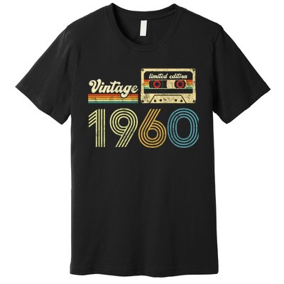 vintage cassette 1960 Retro Birthday 63rd Dad Birthday Gift Grandpa Birthday Premium T-Shirt