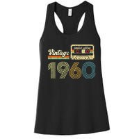 vintage cassette 1960 Retro Birthday 63rd Dad Birthday Gift Grandpa Birthday Women's Racerback Tank