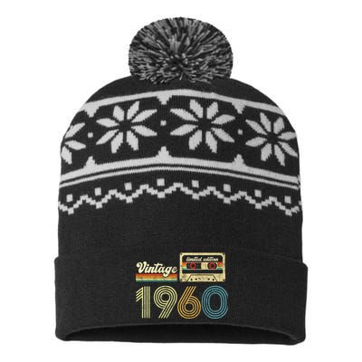 vintage cassette 1960 Retro Birthday 63rd Dad Birthday Gift Grandpa Birthday USA-Made Snowflake Beanie