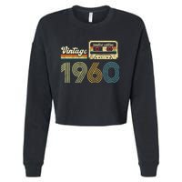 vintage cassette 1960 Retro Birthday 63rd Dad Birthday Gift Grandpa Birthday Cropped Pullover Crew