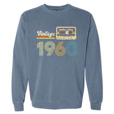 vintage cassette 1960 Retro Birthday 63rd Dad Birthday Gift Grandpa Birthday Garment-Dyed Sweatshirt