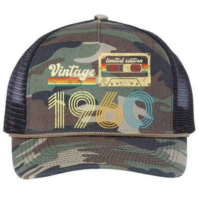 vintage cassette 1960 Retro Birthday 63rd Dad Birthday Gift Grandpa Birthday Retro Rope Trucker Hat Cap