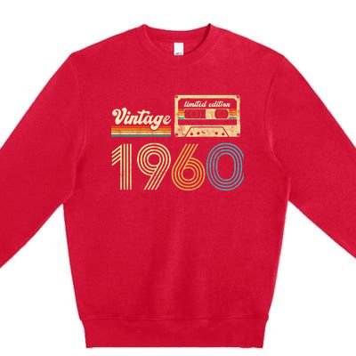 vintage cassette 1960 Retro Birthday 63rd Dad Birthday Gift Grandpa Birthday Premium Crewneck Sweatshirt