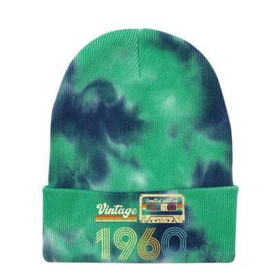 vintage cassette 1960 Retro Birthday 63rd Dad Birthday Gift Grandpa Birthday Tie Dye 12in Knit Beanie