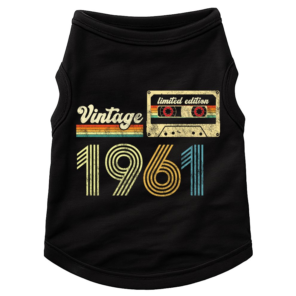 vintage cassette 1961 Retro Birthday 62nd Dad Birthday Gift Grandpa Birthday Doggie Tank