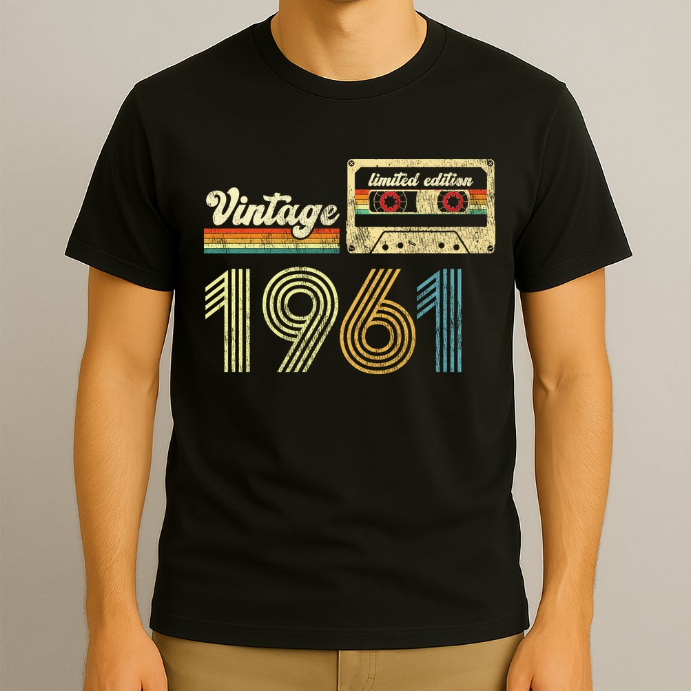 vintage cassette 1961 Retro Birthday 62nd Dad Birthday Gift Grandpa Birthday T-Shirt