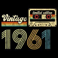 vintage cassette 1961 Retro Birthday 62nd Dad Birthday Gift Grandpa Birthday Bucket Hat