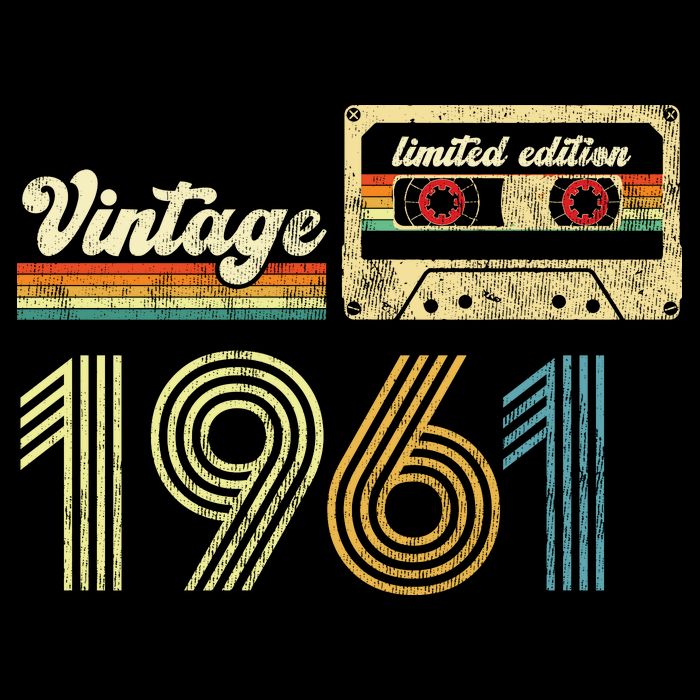 vintage cassette 1961 Retro Birthday 62nd Dad Birthday Gift Grandpa Birthday Bucket Hat