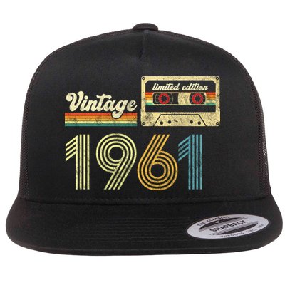 vintage cassette 1961 Retro Birthday 62nd Dad Birthday Gift Grandpa Birthday Flatbill Hat