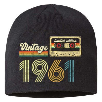 vintage cassette 1961 Retro Birthday 62nd Dad Birthday Gift Grandpa Birthday Sustainable Beanie