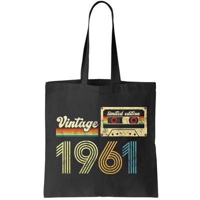 vintage cassette 1961 Retro Birthday 62nd Dad Birthday Gift Grandpa Birthday Bag
