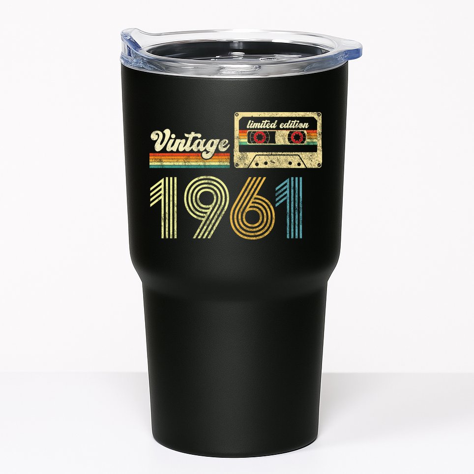 vintage cassette 1961 Retro Birthday 62nd Dad Birthday Gift Grandpa Birthday Tumbler