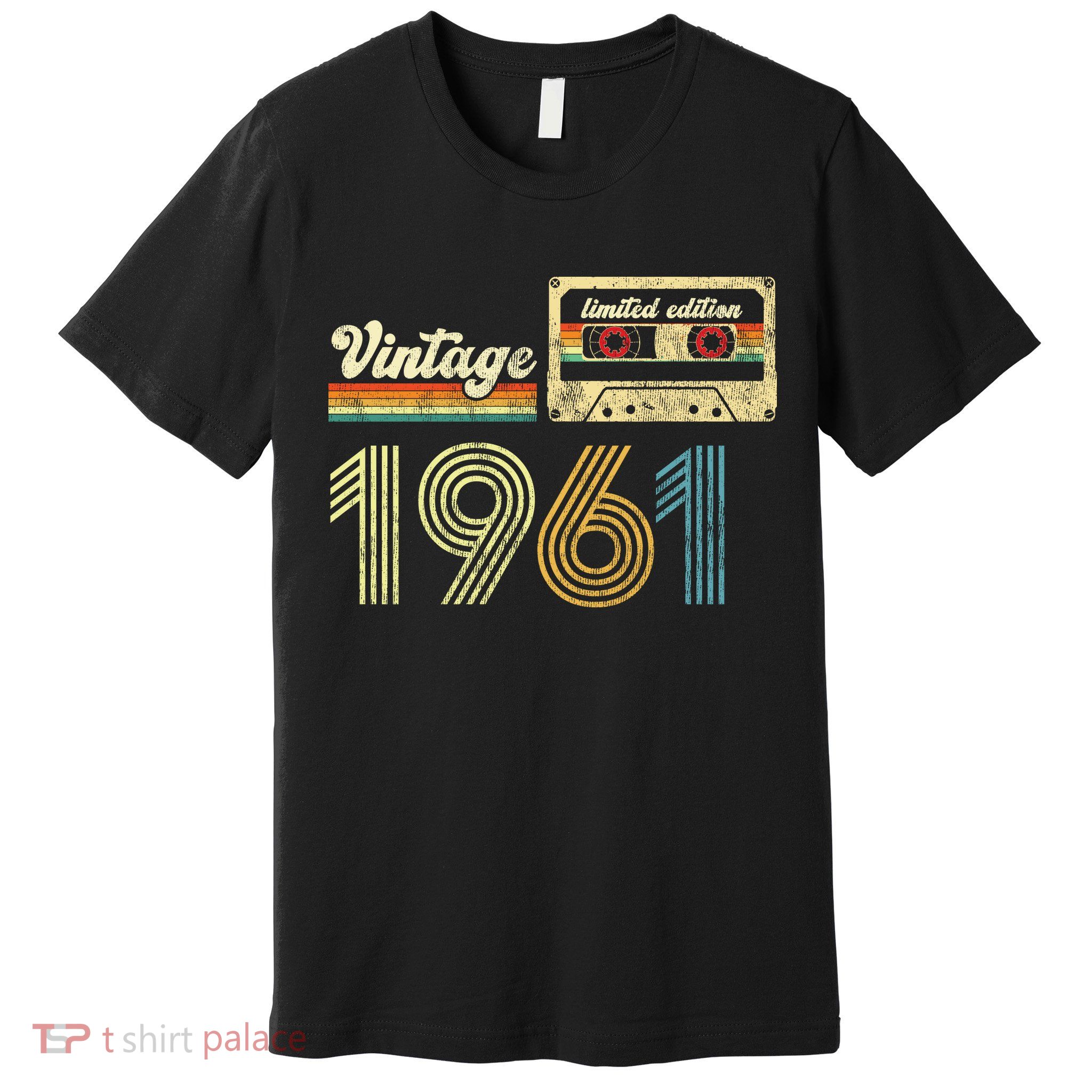 vintage cassette 1961 Retro Birthday 62nd Dad Birthday Gift Grandpa Birthday Premium T-Shirt