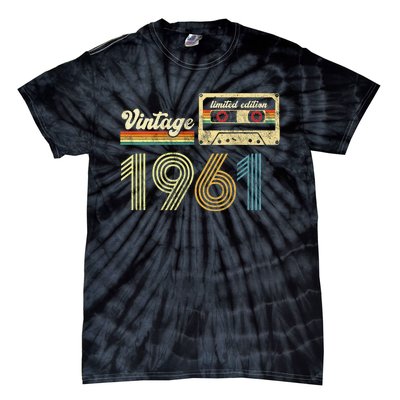 vintage cassette 1961 Retro Birthday 62nd Dad Birthday Gift Grandpa Birthday Tie-Dye T-Shirt