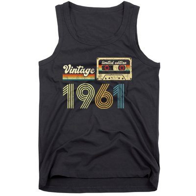 vintage cassette 1961 Retro Birthday 62nd Dad Birthday Gift Grandpa Birthday Tank Top