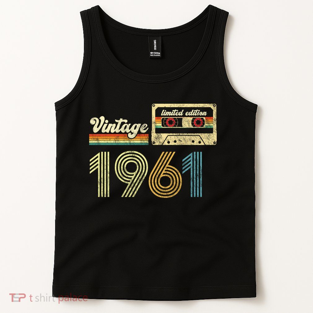 vintage cassette 1961 Retro Birthday 62nd Dad Birthday Gift Grandpa Birthday Tank Top