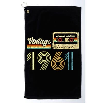 vintage cassette 1961 Retro Birthday 62nd Dad Birthday Gift Grandpa Birthday Golf Towel