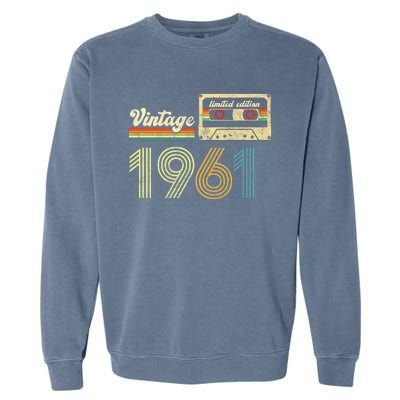 vintage cassette 1961 Retro Birthday 62nd Dad Birthday Gift Grandpa Birthday Garment-Dyed Sweatshirt