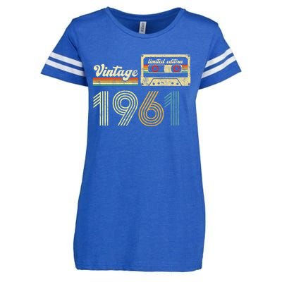 vintage cassette 1961 Retro Birthday 62nd Dad Birthday Gift Grandpa Birthday Enza Ladies Jersey Football T-Shirt