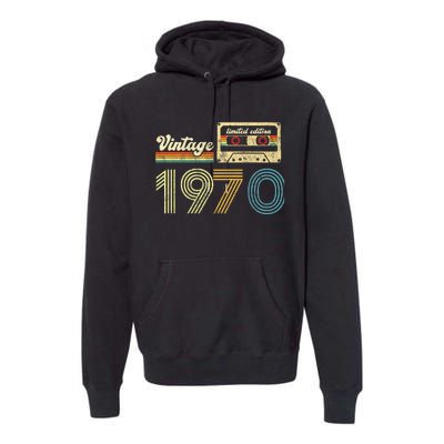 vintage cassette 1970 Retro Birthday 53rd Dad Birthday Gift Grandpa Birthday Premium Hoodie