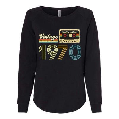 vintage cassette 1970 Retro Birthday 53rd Dad Birthday Gift Grandpa Birthday Womens California Wash Sweatshirt