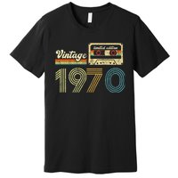 vintage cassette 1970 Retro Birthday 53rd Dad Birthday Gift Grandpa Birthday Premium T-Shirt