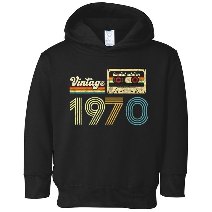 vintage cassette 1970 Retro Birthday 53rd Dad Birthday Gift Grandpa Birthday Toddler Hoodie